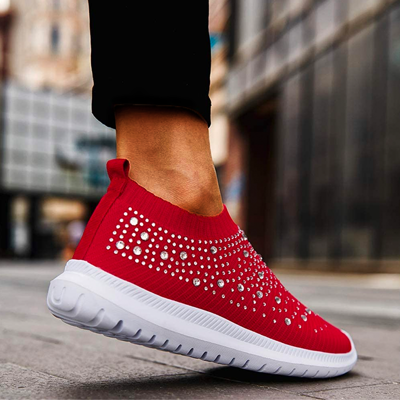 Orthopedic Slip On Sneakers For Women With Arch Support And Cushioned Knit Upper