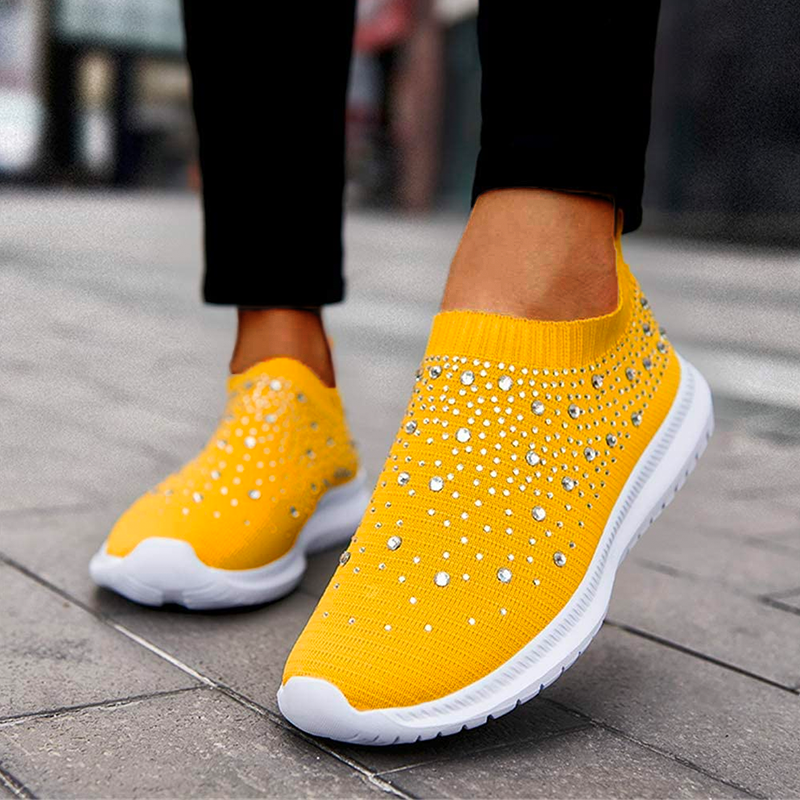 Orthopedic Slip On Sneakers For Women With Arch Support And Cushioned Knit Upper