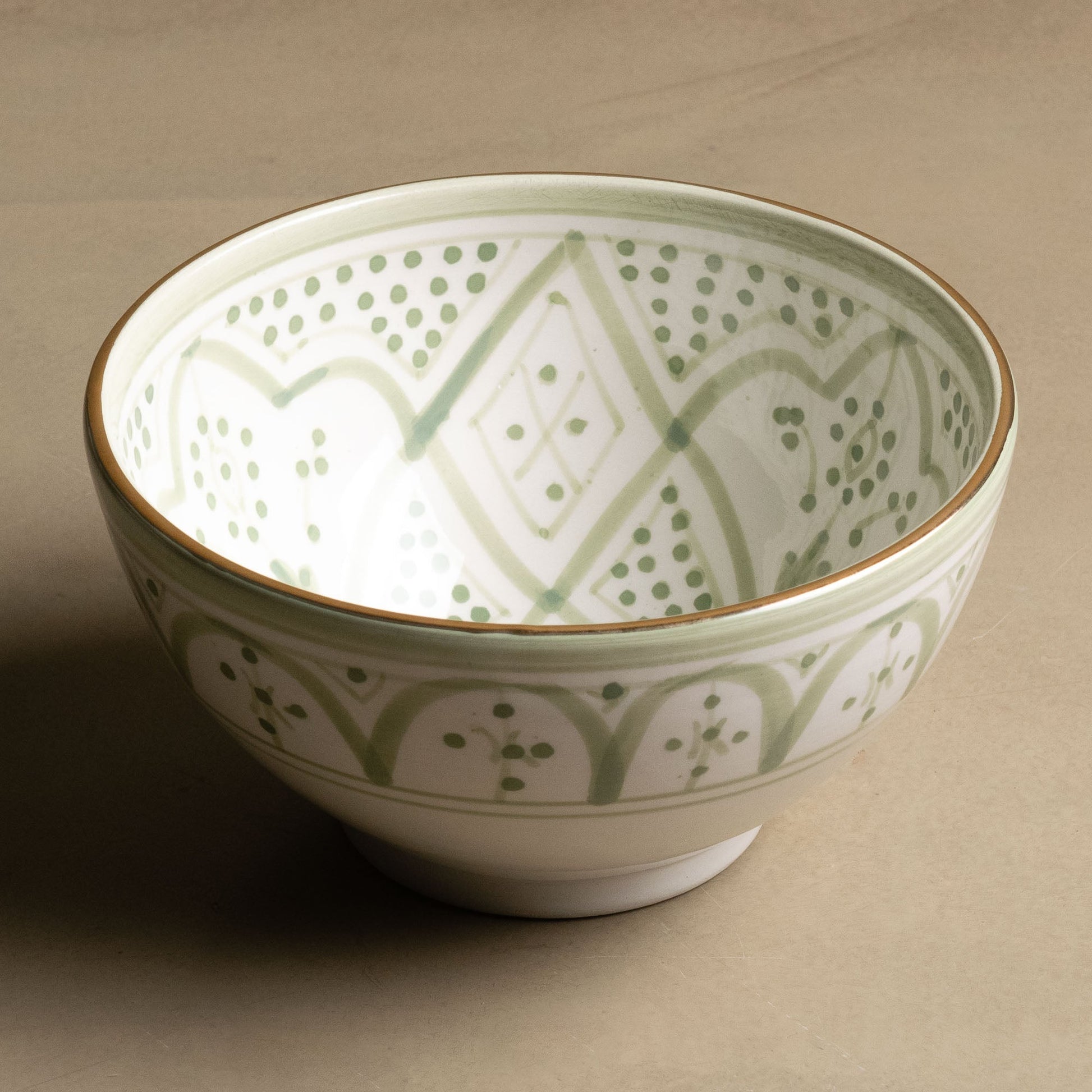 Fez Green Bowl - Moroccan Dinnerware Adorned with 12 Carat Gold Accents - TrendAura