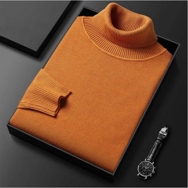 Men's Premium Turtleneck Sweater By TrendAura Versatile Knit For Sharp Casual Winter Style