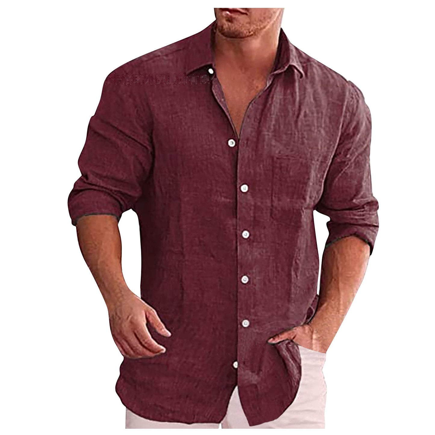 Lars Men's Linen Shirt Casual Fit With Spread Collar For Elegant Everyday Comfort