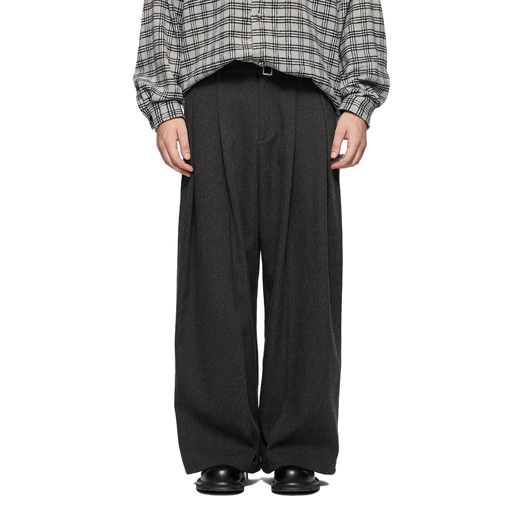 TrendAura Relaxed Wide Leg Trouser - Elastic Waist Midweight Cotton Tailored Comfort