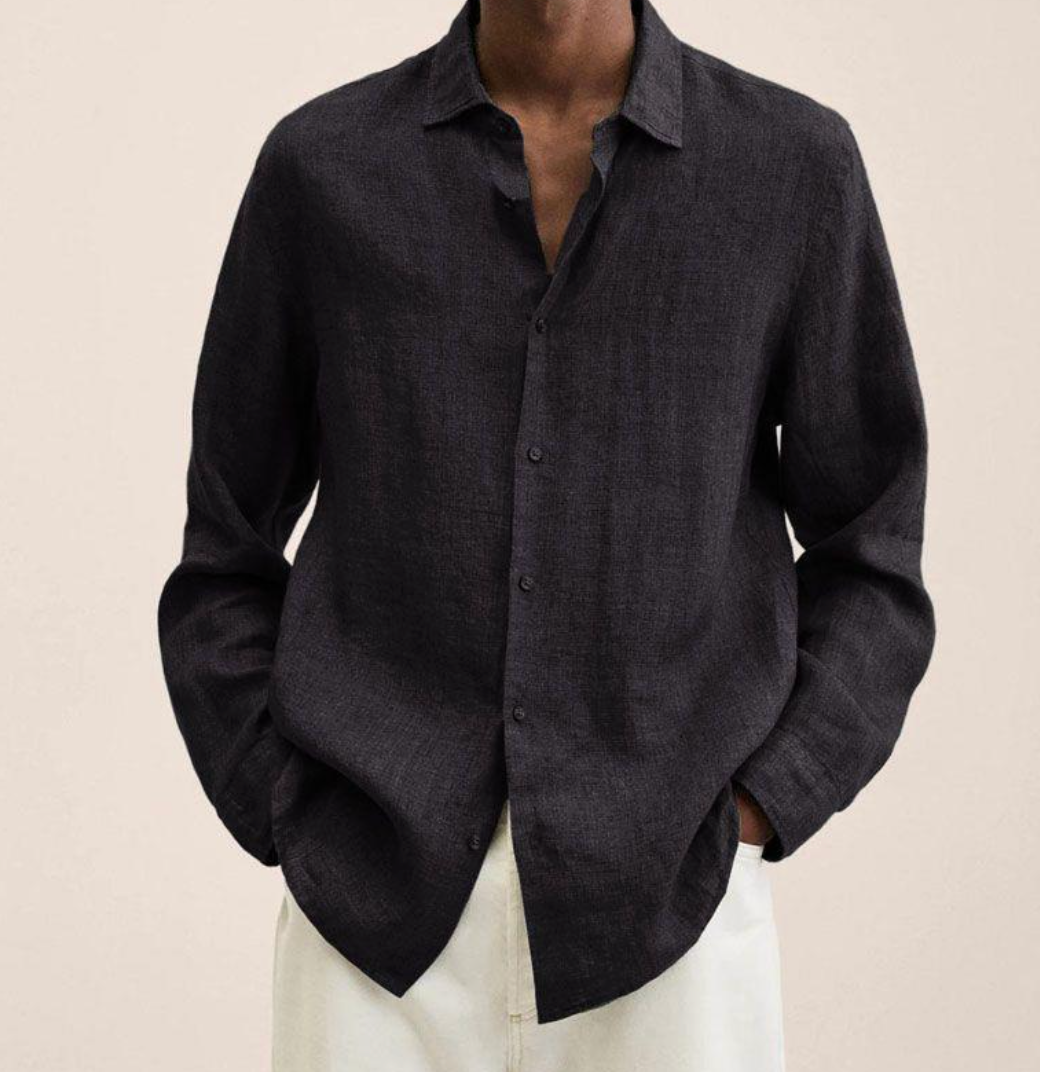 Mik Cotton Linen Shirt For Men Breathable Comfort Classic Fit With Chest Pocket Ideal For Warm Days