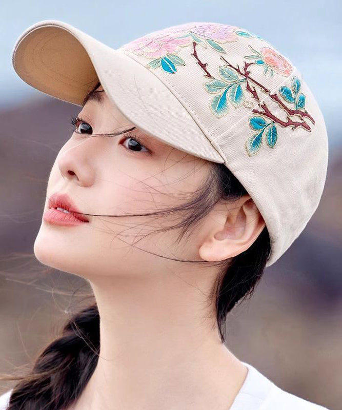 Belle casquette de baseball brodée beige - TrendAura