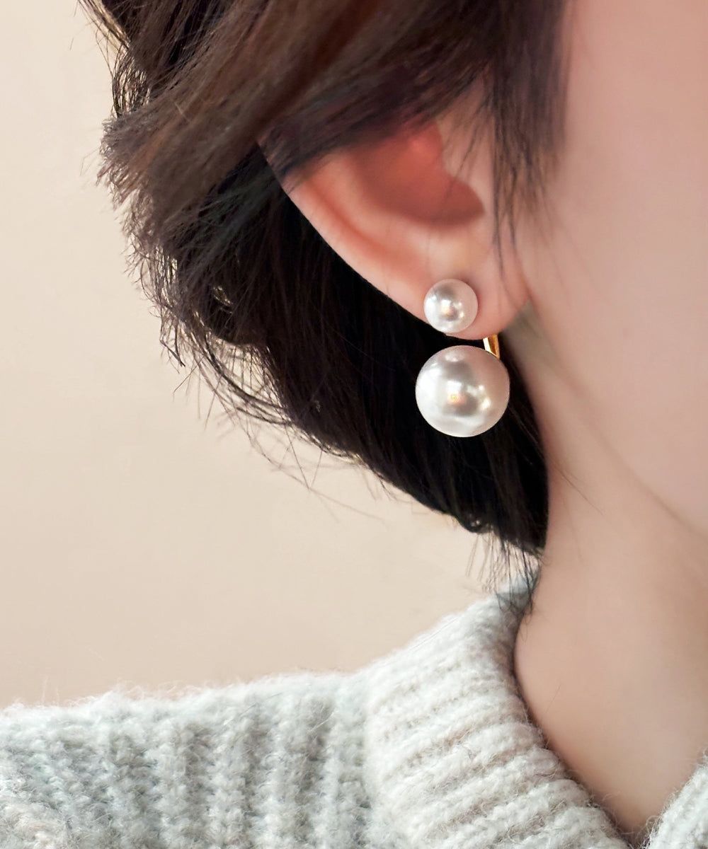Magnifiques boucles d'oreilles créoles en alliage de cuivre doré et perles - TrendAura