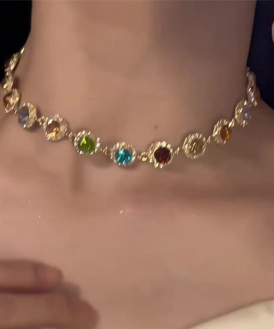 Magnifique collier Overgirl en cuivre doré et zircon - TrendAura
