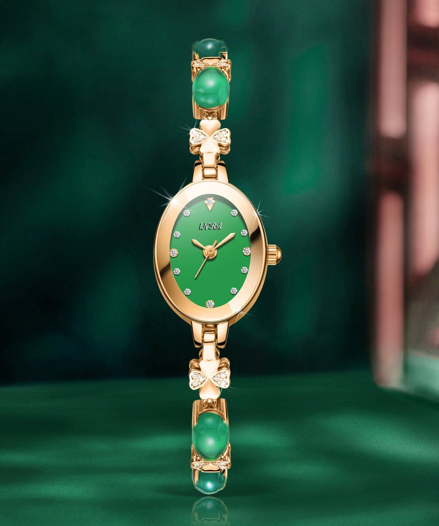Belles montres en alliage de zircon vert et verre trempé - TrendAura