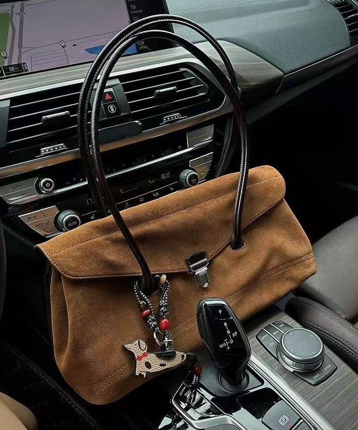 Magnifiques sacs à bandoulière en faux daim résistants en patchwork kaki - TrendAura