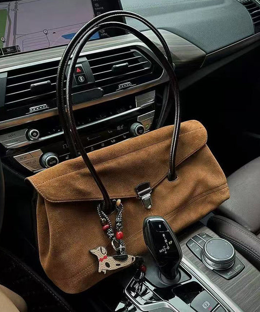 Magnifiques sacs à bandoulière en faux daim résistants en patchwork kaki - TrendAura