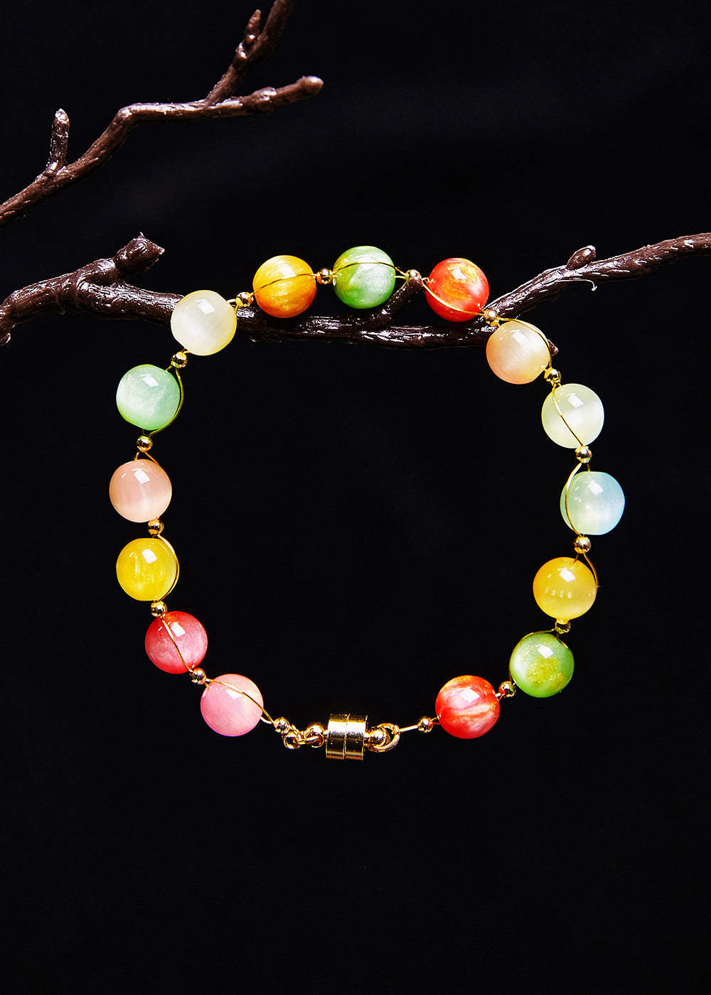 Magnifique bracelet fin en jade multicolore - TrendAura