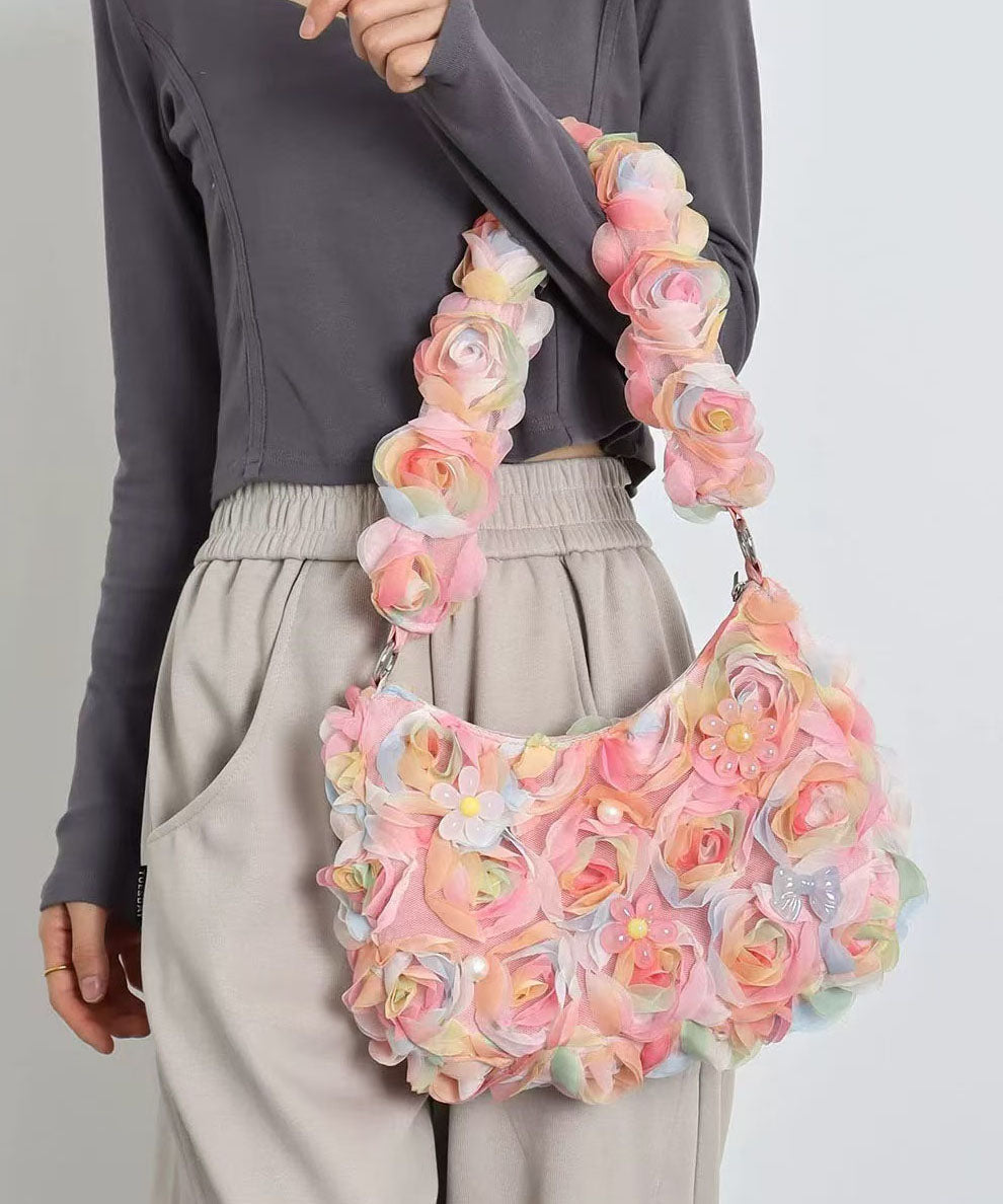 Magnifiques sacs à bandoulière pour femmes à bordure festonnée rose - TrendAura