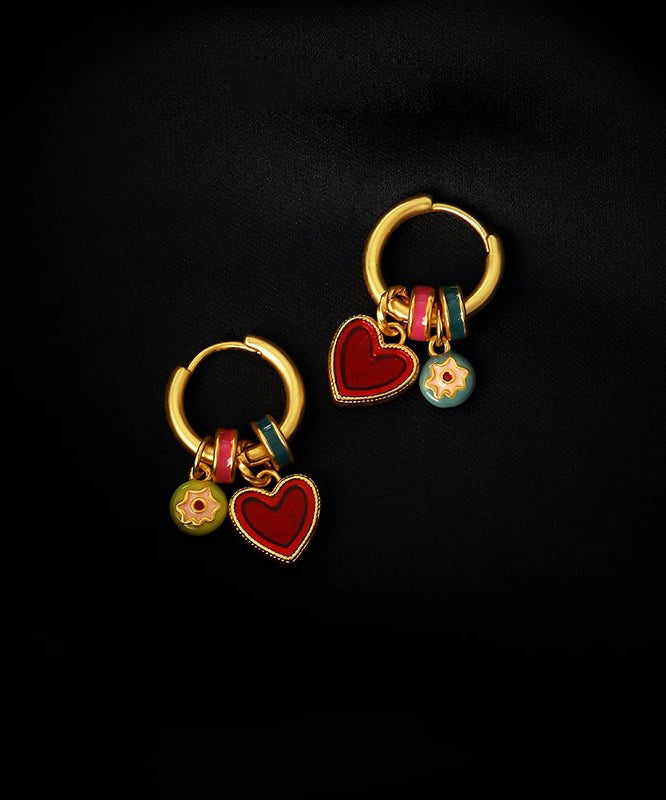Magnifiques boucles d'oreilles créoles à pampilles en argent sterling surdoré arc-en-ciel - TrendAura