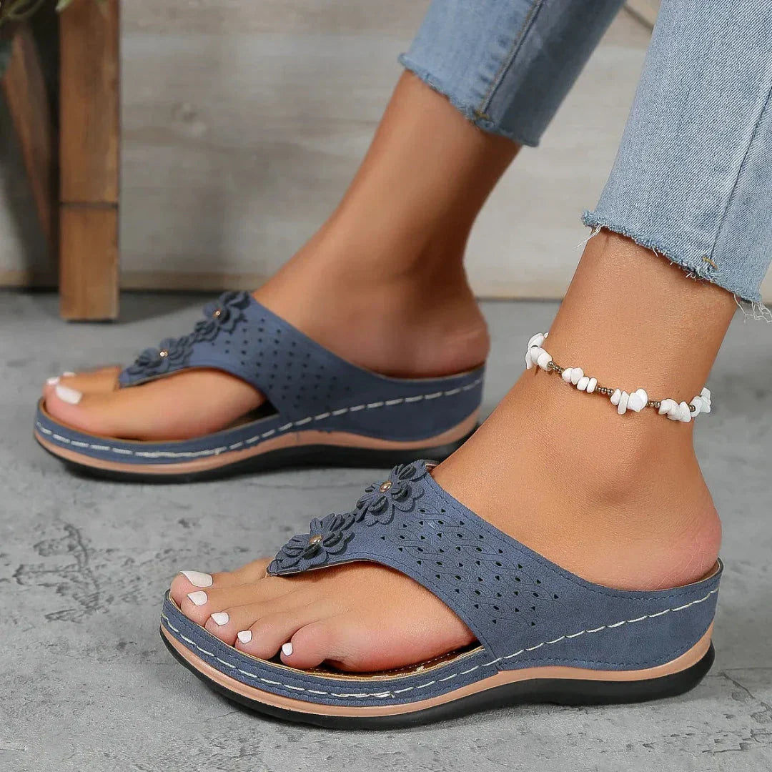 Becca Floral Orthopedic Flip-Flop Sandals