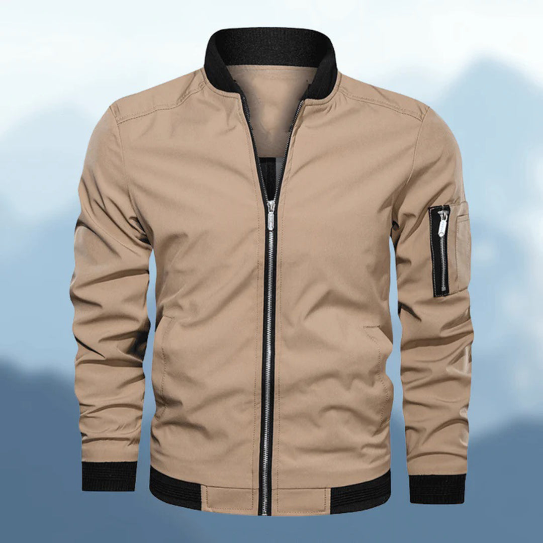 Adam Mens Slim Fit Bomber Jacket Modern Lightweight Outerwear For Men By TrendAura