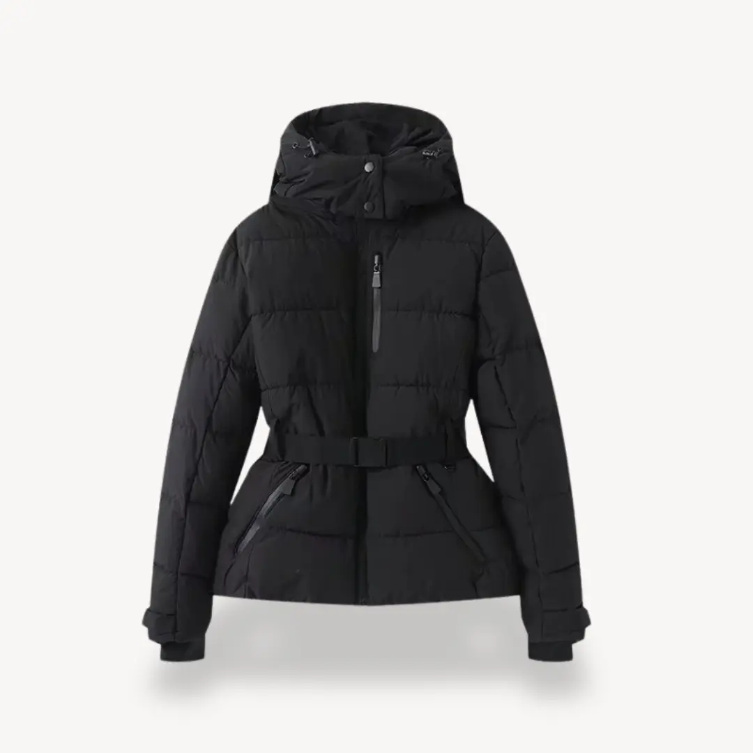 Belted Puffer Jacket for Women – Stylish & Warm