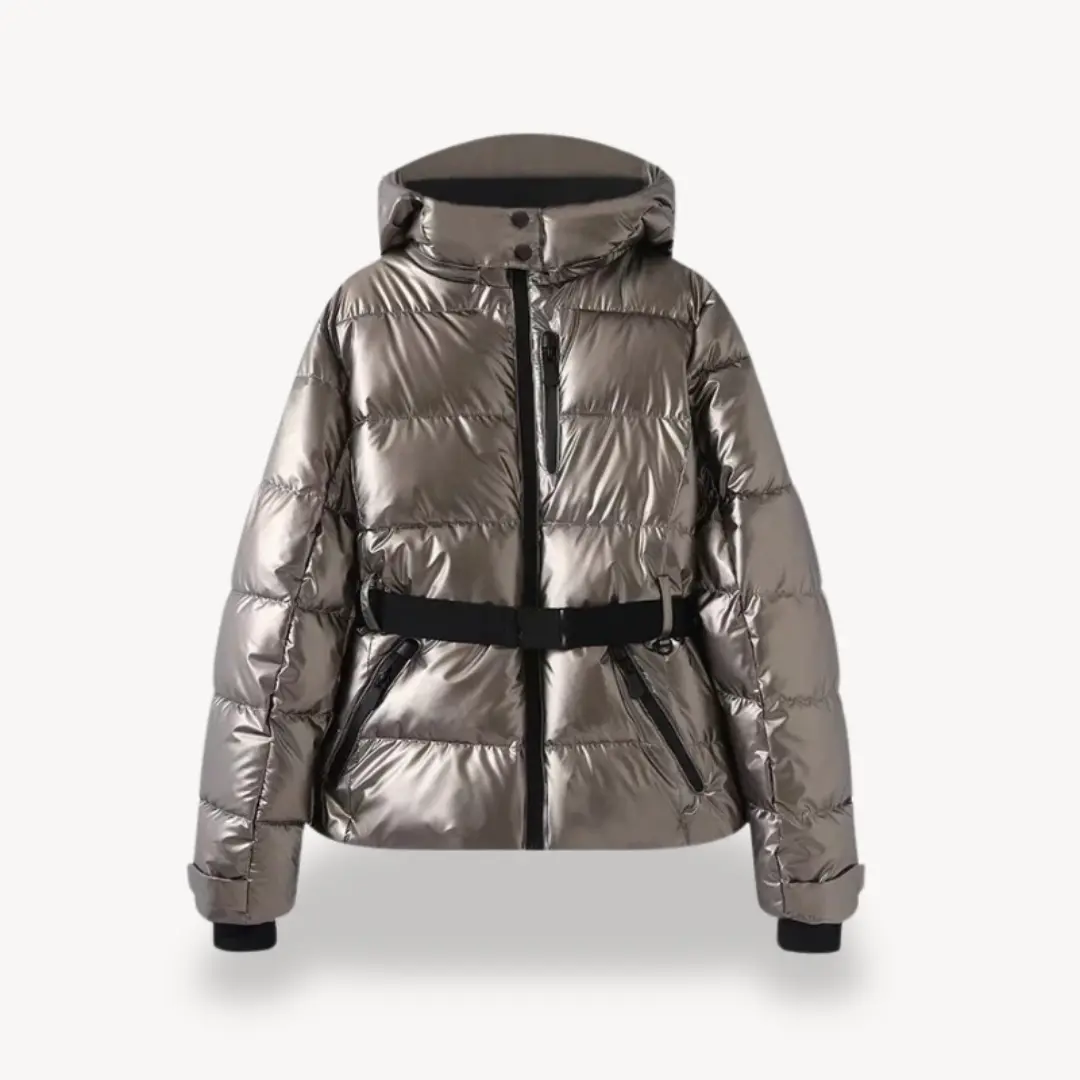 Belted Puffer Jacket for Women – Stylish & Warm