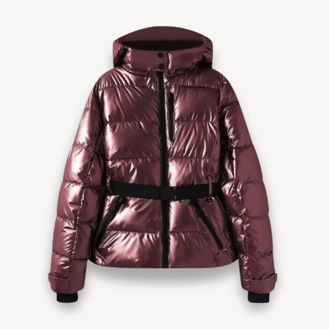 Belted Puffer Jacket for Women – Stylish & Warm