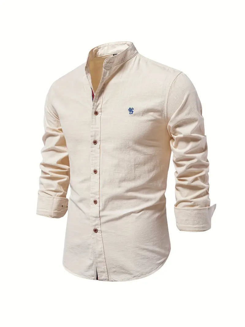 James Slim Fit Cotton Shirt For Men Green Button Front Dress Shirt Breathable Comfort For Spring And Summer