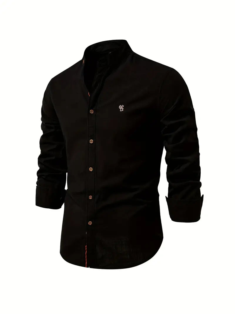 James Slim Fit Cotton Shirt For Men Green Button Front Dress Shirt Breathable Comfort For Spring And Summer