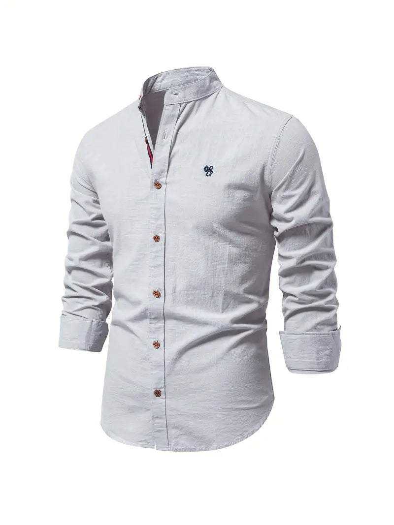 James Slim Fit Cotton Shirt For Men Green Button Front Dress Shirt Breathable Comfort For Spring And Summer