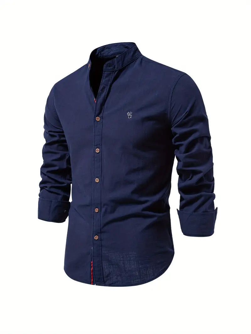 James Slim Fit Cotton Shirt For Men Green Button Front Dress Shirt Breathable Comfort For Spring And Summer