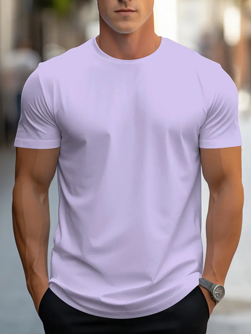 Owen Men's Plain Cotton T Shirt Versatile Everyday Essential for Casual Style Perfect Gift