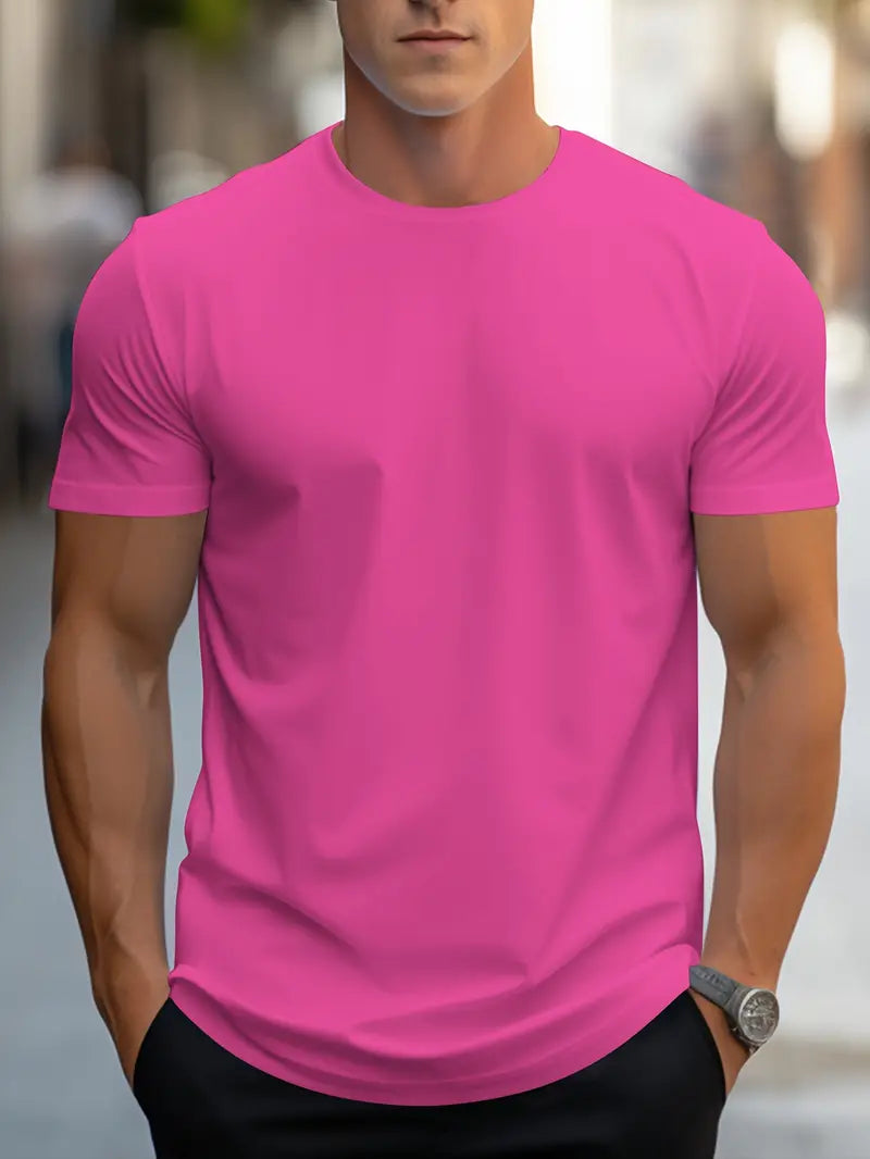 Owen Men's Plain Cotton T Shirt Versatile Everyday Essential for Casual Style Perfect Gift