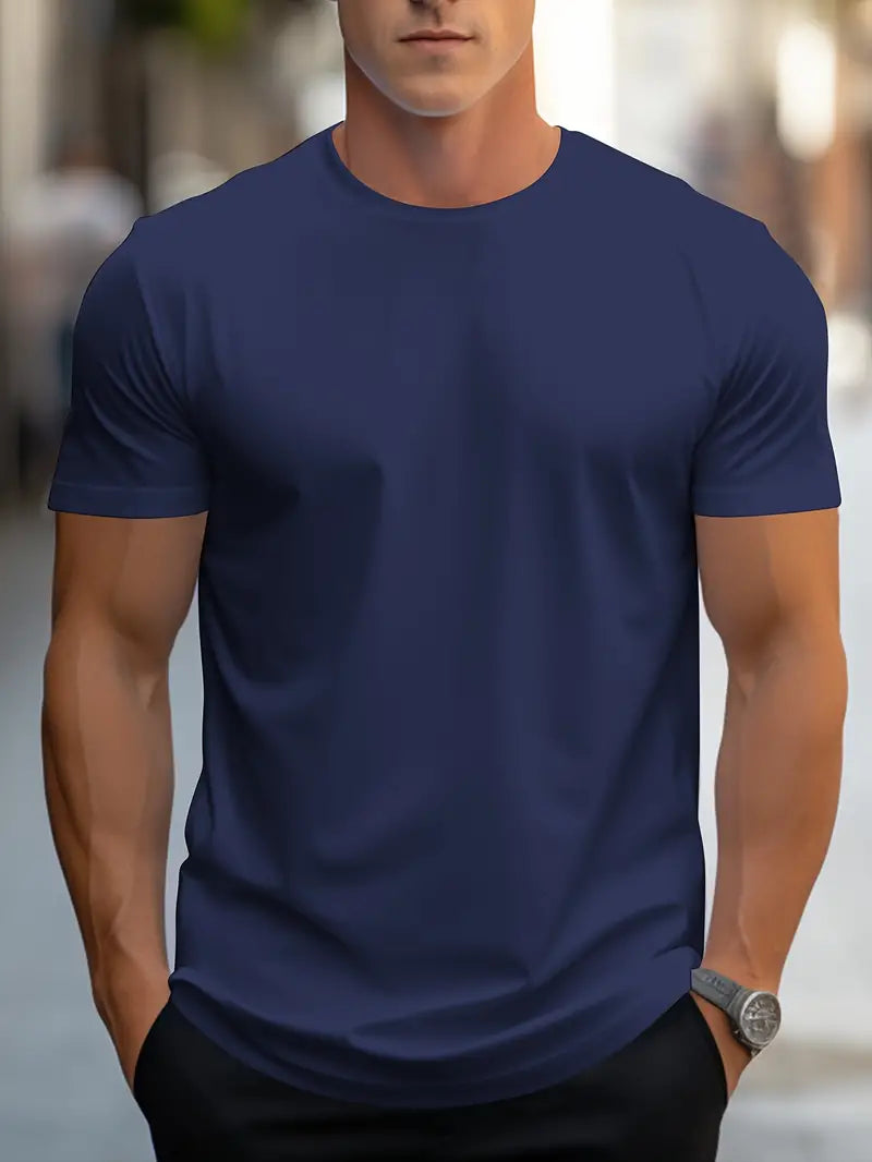 Owen Men's Plain Cotton T Shirt Versatile Everyday Essential for Casual Style Perfect Gift