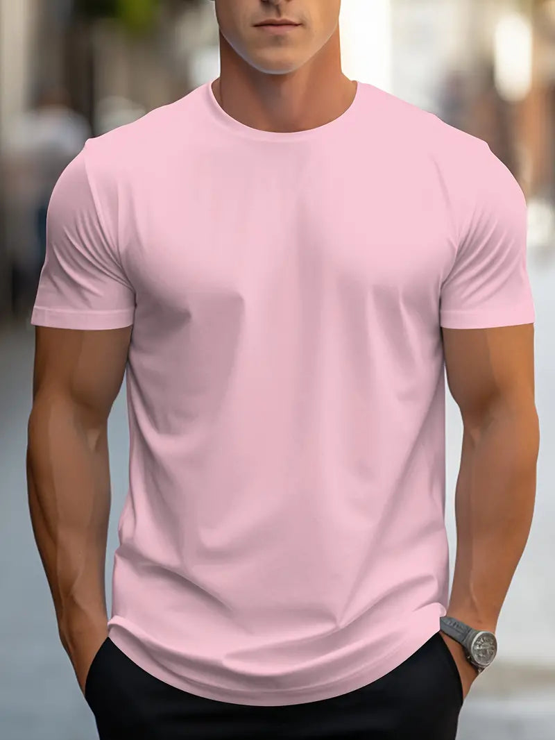 Owen Men's Plain Cotton T Shirt Versatile Everyday Essential for Casual Style Perfect Gift