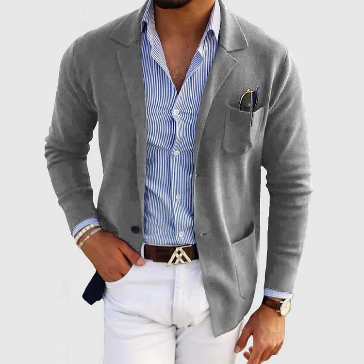 Mens Knit Blazer Lightweight For Modern Men Refined Yet Relaxed Smart Casual Style