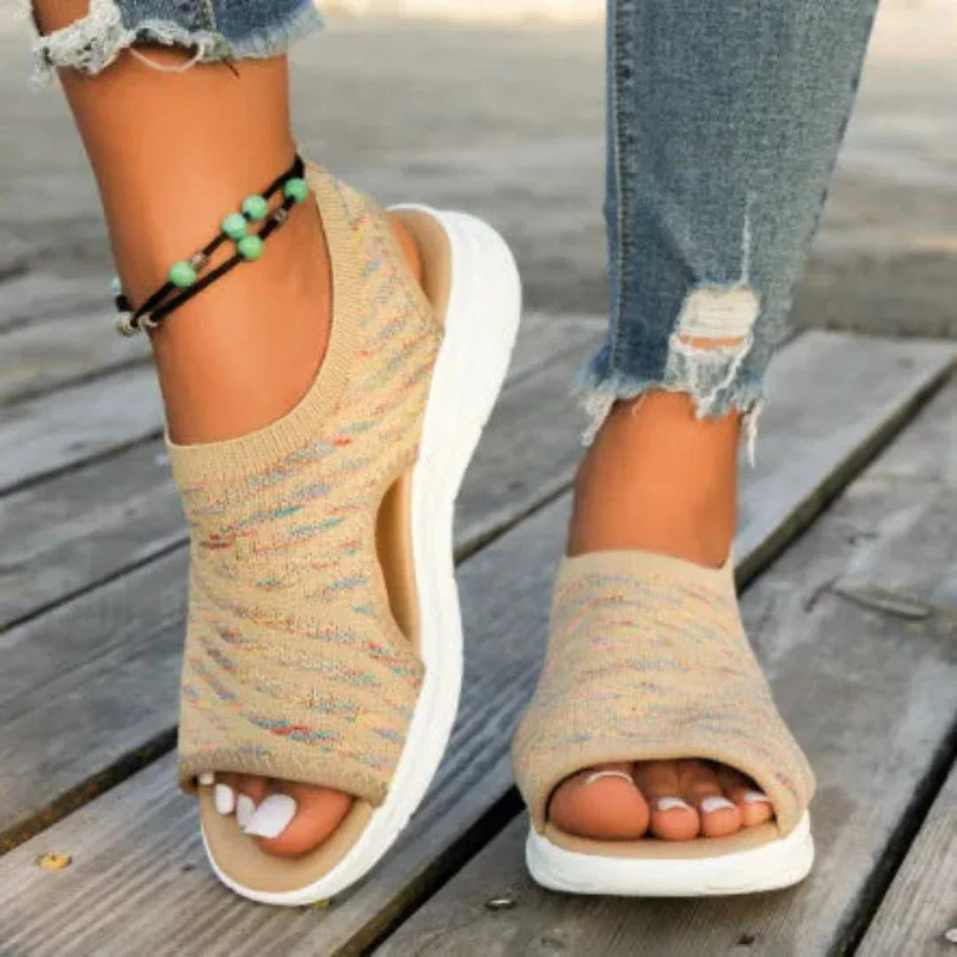 Bianca Open-Toe Mesh Slip-On Sandals