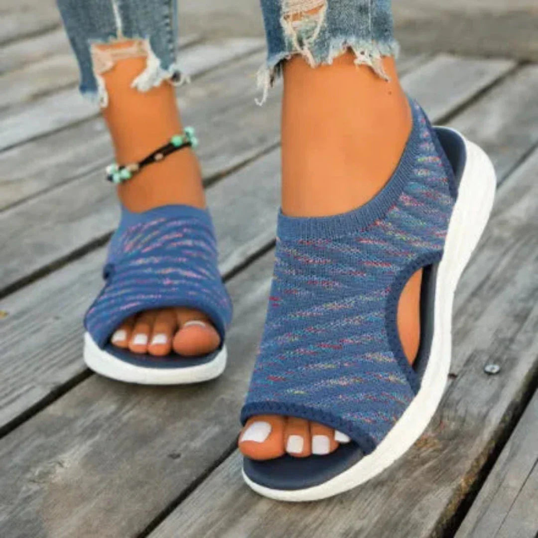 Bianca Open-Toe Mesh Slip-On Sandals