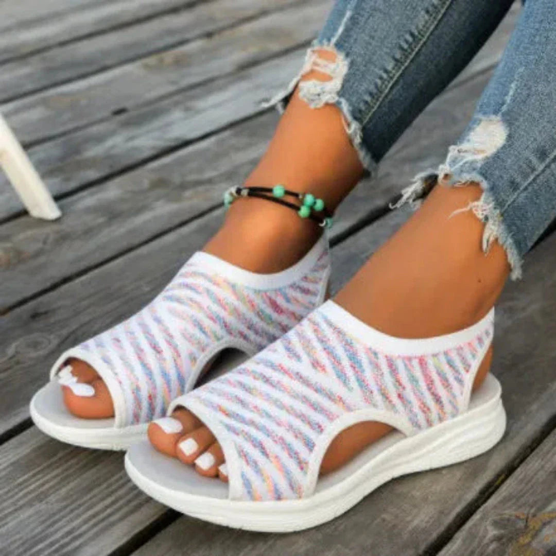 Bianca Open-Toe Mesh Slip-On Sandals