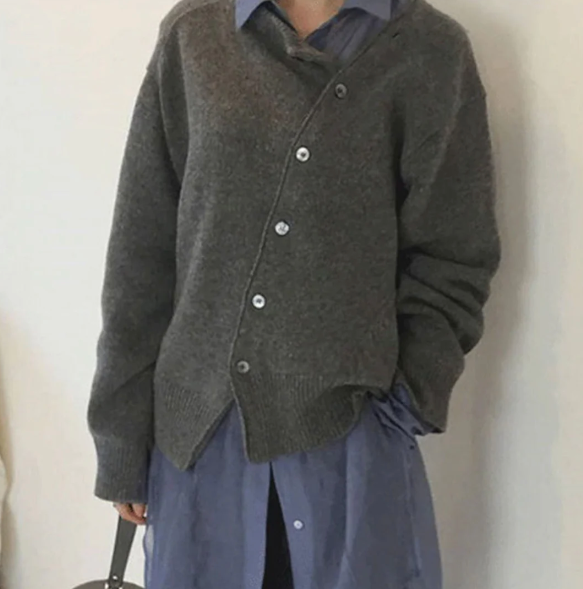 Melly Cashmere Cardigan With Diagonal Button Closure For Women Timeless Premium Luxury
