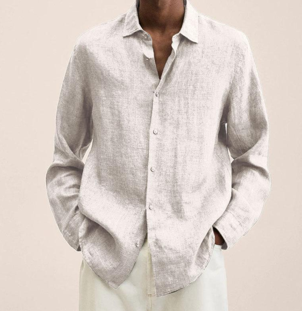 Vero Amsterdam Linen Shirt For Men Tailored Fit Breathable Comfort Classic Collar Chest Pocket Versatile Summer Essential