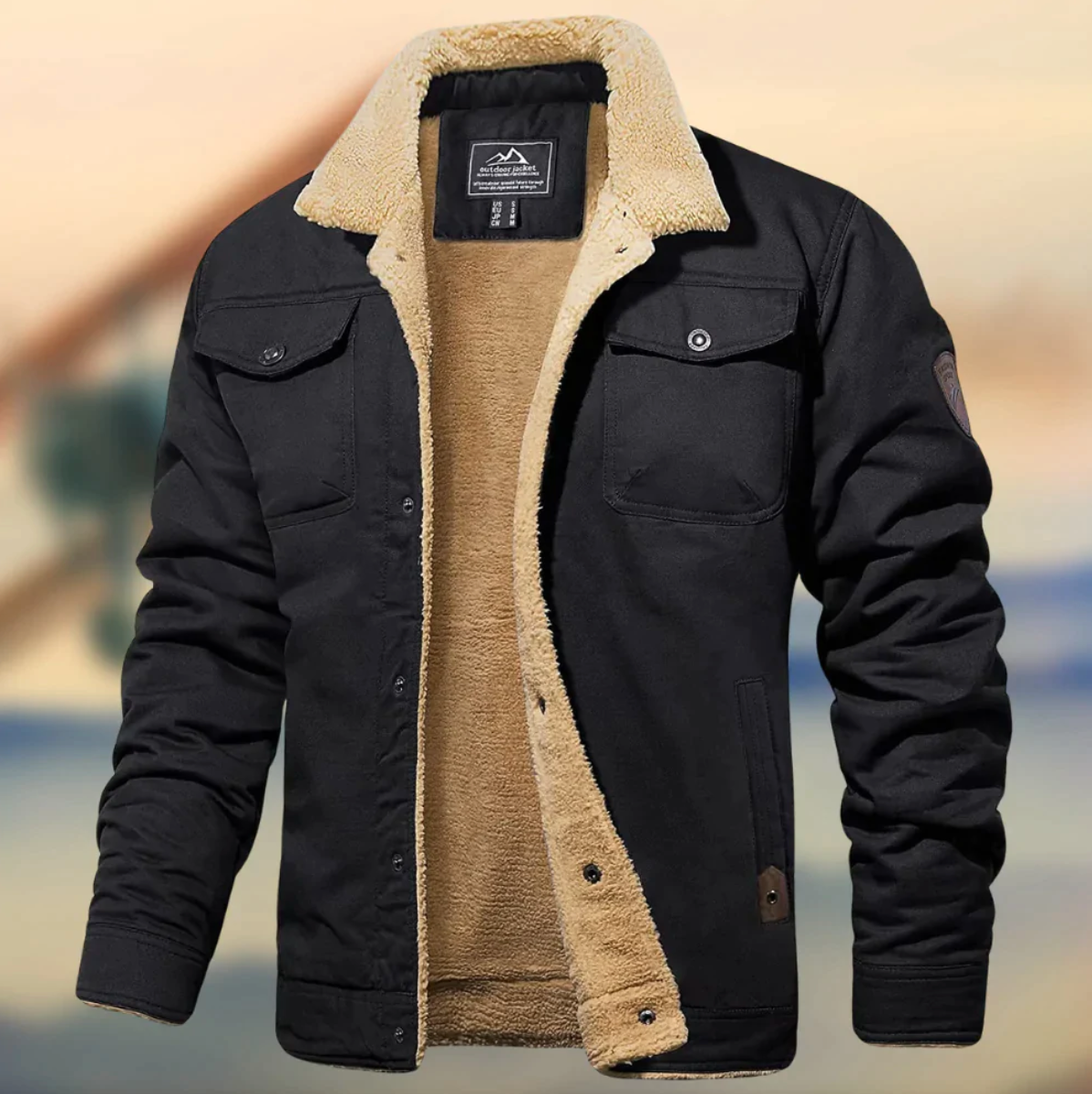 Mens Teddy Fleece Lined Winter Jacket For Men Warm Structured Outerwear By Teddy