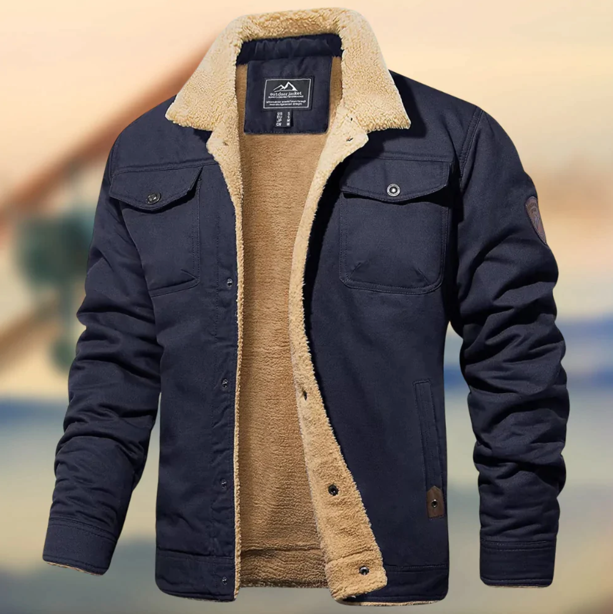 Mens Teddy Fleece Lined Winter Jacket For Men Warm Structured Outerwear By Teddy