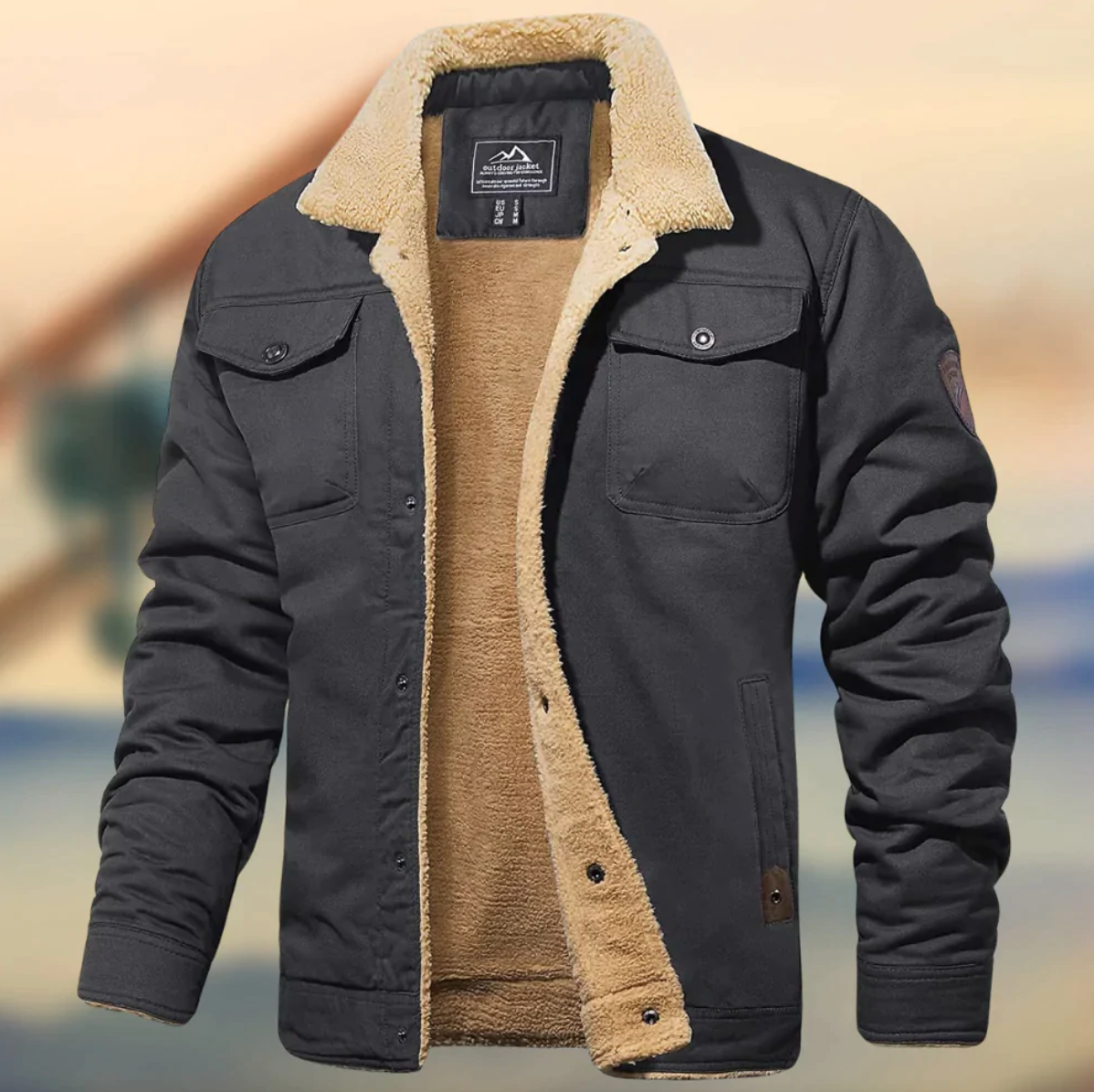 Mens Teddy Fleece Lined Winter Jacket For Men Warm Structured Outerwear By Teddy