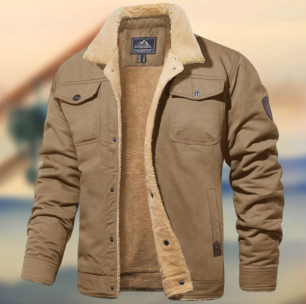 Mens Teddy Fleece Lined Winter Jacket For Men Warm Structured Outerwear By Teddy
