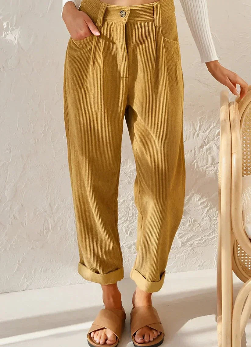 Womens Allseason Pants With Timeless Stripes For Comfortable Polished Everyday Wear