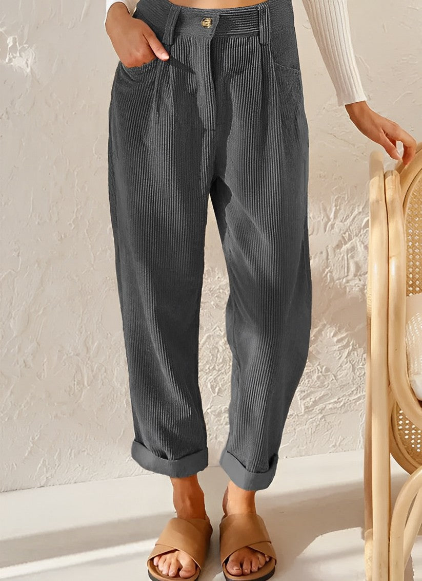 Womens Allseason Pants With Timeless Stripes For Comfortable Polished Everyday Wear