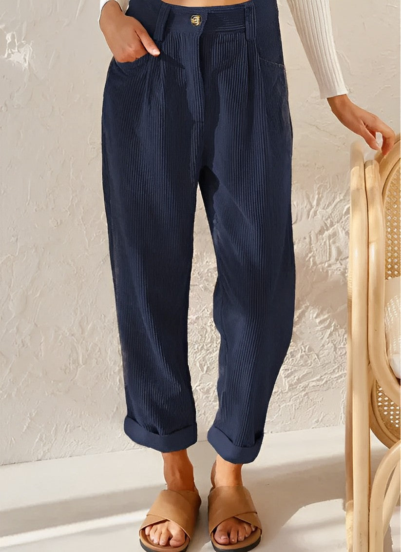 Womens Allseason Pants With Timeless Stripes For Comfortable Polished Everyday Wear