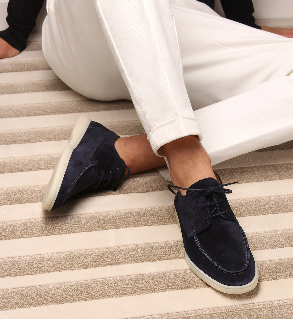 Kenneth Mens Suede Lace Up Loafers For Formal And Casual Wear Premium Comfort And Versatility