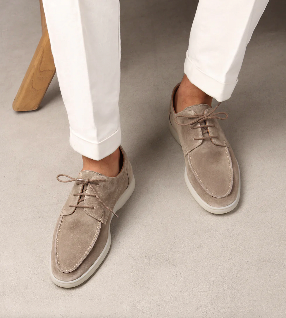 Kenneth Mens Suede Lace Up Loafers For Formal And Casual Wear Premium Comfort And Versatility