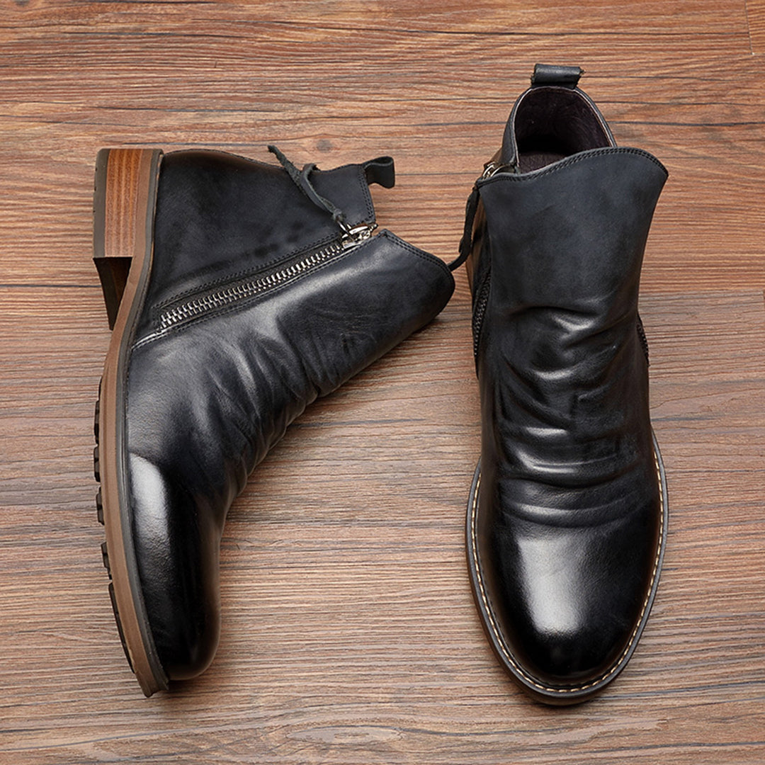 Mens Ankle Boots With Side Zip And Low Heel For Smart Everyday Style And Versatile For Men
