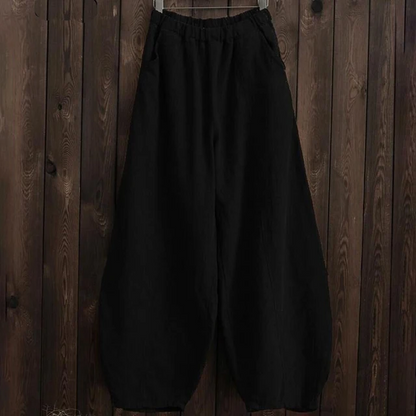 Women’s Wide Leg Pants – Relaxed Fit – Full Length – Elastic Waist – Casual Style