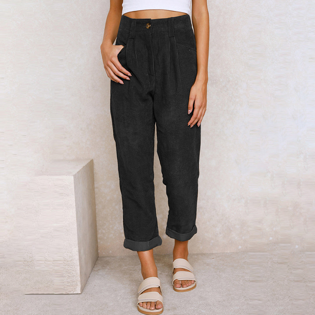 Women’s High-Waisted Corduroy Trousers | Winter Ready