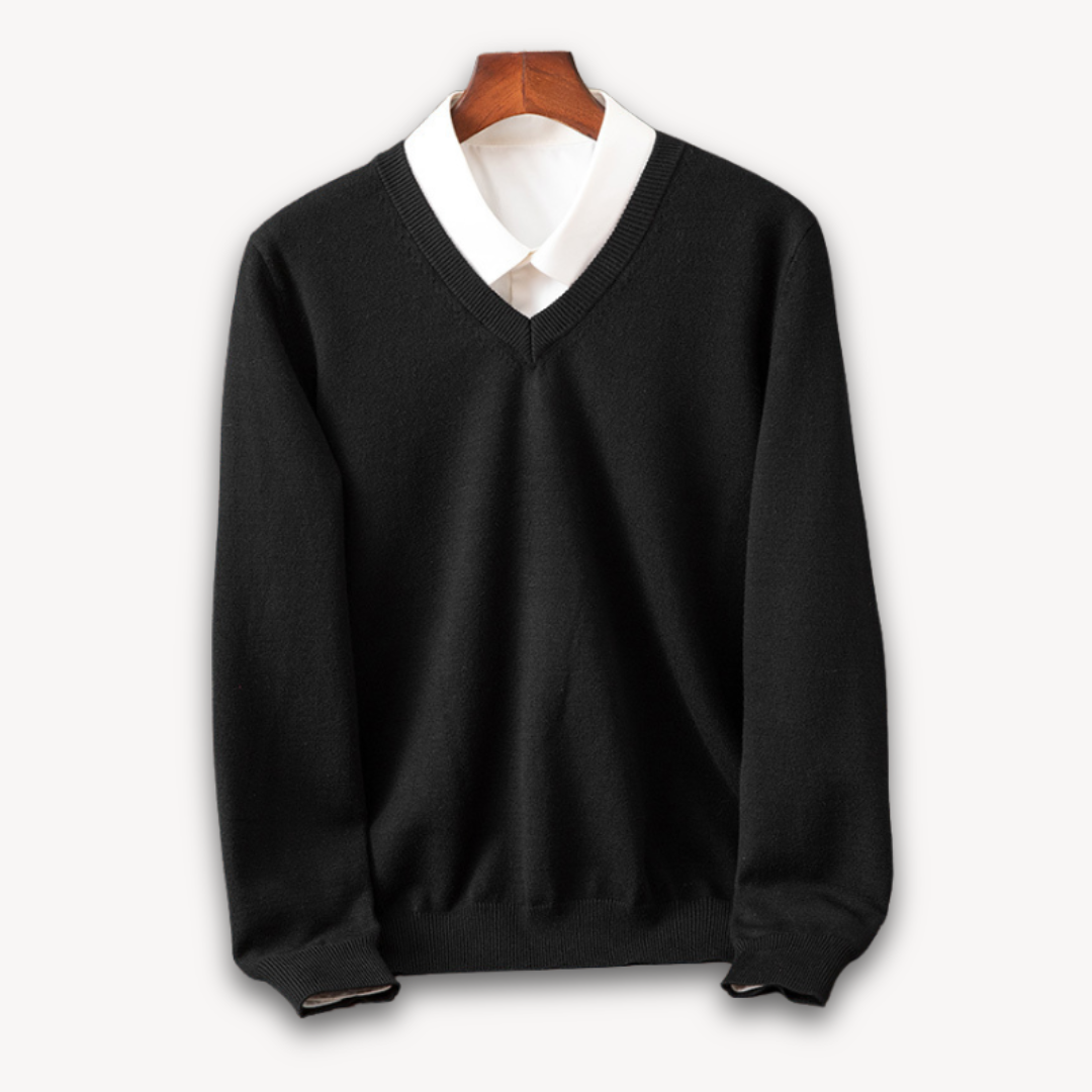 TrendAura Men's V Neck Slim Fit Sweater In Soft Knit With Ribbed Edges For Versatile Style