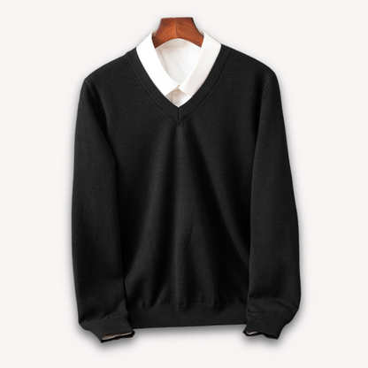 TrendAura Men's V Neck Slim Fit Sweater In Soft Knit With Ribbed Edges For Versatile Style