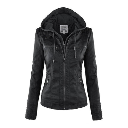 Women’s Hooded Moto Jacket | Winter